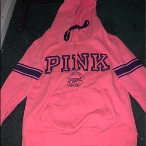 Victoria Secret Pink Hooded Quarter-Zip Sweatshirt
